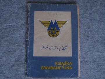 KSIĄŻKA GWARANCYJNA MOSKWICZ 412 - 1973 - MOTOZBYT