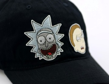 Czapka z daszkiem męska młodzieżowa Rick and Morty WYSZYTA 55-60cm Czarna