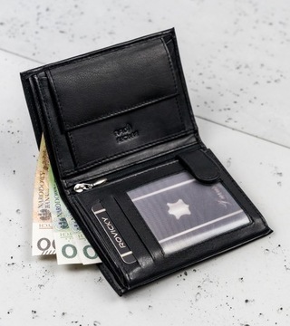 Skórzany portfel męski pojemny na karty dokumenty