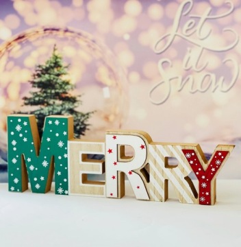 Рождество ДЕКОРАЦИЯ двойной MERRY XMAS SIGN с