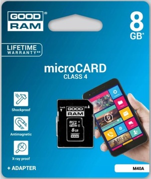 8GB KARTA PAMIĘCI MICRO SD/HC GOODRAM + ADAPTER SD