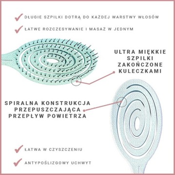 Биоразлагаемая спиральная щетка для волос YEYE, розовая