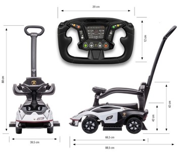 Автомобиль LAMBORGHINI ESSENZA SC V12 с ручкой, белый