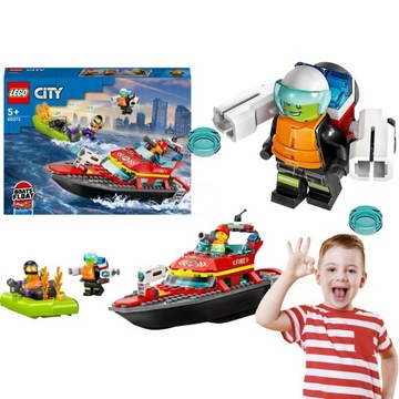 LEGO CITY ŁÓDŹ STRAŻACKA MOTORÓWKA JETPACK RABUŚ