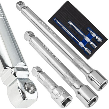 KOMPLET PRZEDŁUŻEK UCHYLNYCH 1/2' 75 150 200 MM PRZEDŁUŻKA UCHYLNA