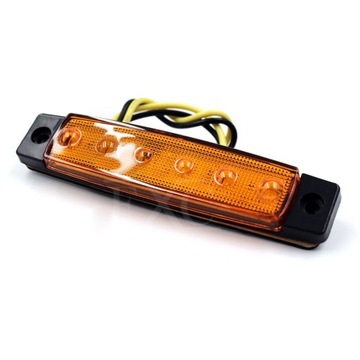 Obrysówka 6xLED lampa obrysowa lampka żółta 12v