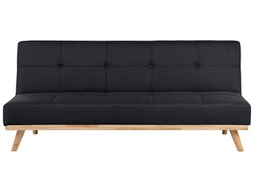 Sofa trzyosobowa rozkładana czarna