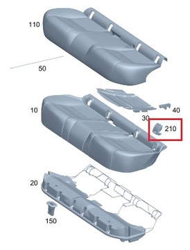 MERCEDES GLC EQC W205 W238 KRYT ISOFIX HNĚDÁ ZADNÍ OE