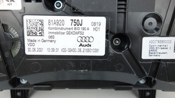 AUDI Q2 81A 2016- PŘÍSTROJOVÁ DESKA BUDÍKY 81A920750J
