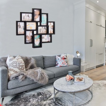 НАБОР ФОТОРАМОК ЧЕРНАЯ ФОТОГАЛЕРЕЯ MULTIRAMA РАМКИ 10 x ФОТО