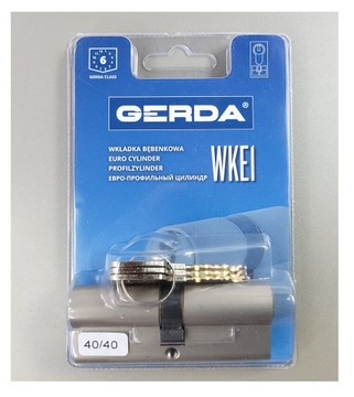 Wkładka do zamka GERDA WKE1 40/40 Nikiel Satyna