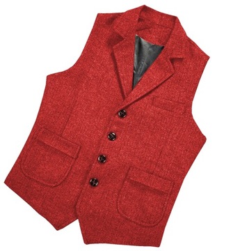 Mens Suit Vest Lapel V Neck Wool Herringbone Casua