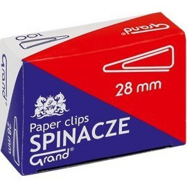 Spinacze biurowe trójkątne 28mm 10 opakowań x 100szt GRAND