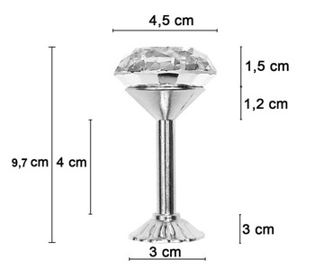 Застежка, держатель розетки для штор, хрусталь серебро