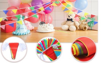 ВЫМПЛАТЫ гирлянда церковь ТРЕУГОЛЬНИКИ ДНЯ РОЖДЕНИЯ 150 флажков 80м