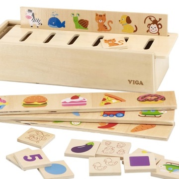 VIGA Drewniany Edukacyjny Sorter Gra Zwierzątka