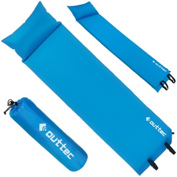 MATA SAMOPOMPUJĄCA KARIMATA DMUCHANA TREKKINGOWA Z PODUSZKĄ 186X53X2,5CM