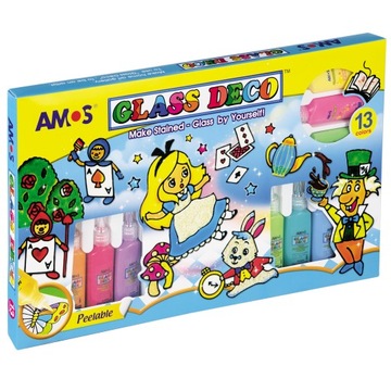КРАСКИ ВИТРАЖНЫЕ GD22P13 13 ЦВЕТОВ 22МЛ AMOS