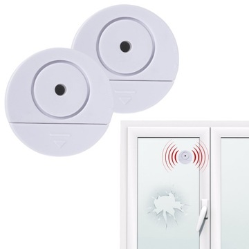 ALARM CZUJNIK CZUJKA ZBICIA SZYBY SZKŁA BEZPRZEWODOWY 60mm 85dB