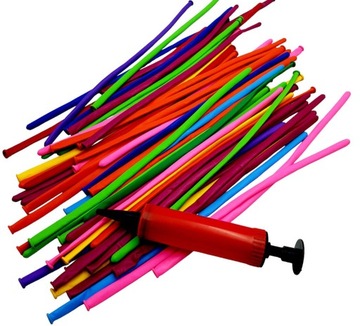 Длинные шары для лепки на день рождения НАБОР 100 шт + насос