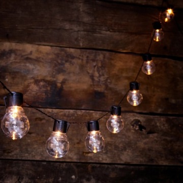 СОЛНЕЧНАЯ САДОВАЯ ГИРЛЯНДИЯ ПРОЗРАЧНЫЕ ШАРЫ 3000К 10xLED IP44 POLUX