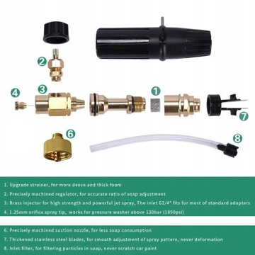 Пистолет для пены для шайбы KARCHER K2 K3 K4 K5 K6 K7 Латунный наконечник 1л