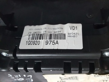 VW EOS FACELIFT 10-15R 2.0 TDI PŘÍSTROJOVÁ DESKA GB 1Q0920975A