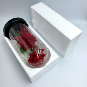 ВЕЧНАЯ РОЗА В СТЕКЛЕ, ПОДАРОЧНАЯ КОРОБКА С СВЕТЯЩИМСЯ СВЕТОДИОДОМ