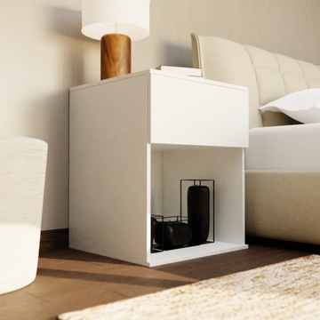 ПРИМОЧКА, белая тумбочка, ящик, полка, СПАЛЬНЯ ЛОФТ