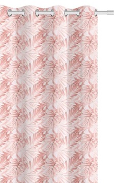 ZASŁONA GOTOWA 140x250 LIŚCIE HIBISCUS PRZELOTKI