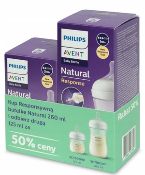 AVENT 2x BUTELKA ANTYKOLKOWA NATURAL 3 RESPONSE 260ML + 125ML