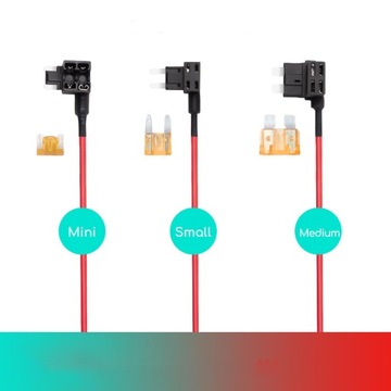 КАБЕЛИ ДЛЯ АВТОМОБИЛЬНОЙ КАМЕРЫ ТИПА MICRO USB НАБОР КАБЕЛЕЙ ACC, BATT, GND