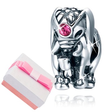 ZAWIESZKA CHARMS SREBRO 925 SŁOŃ KORALIK BEADS