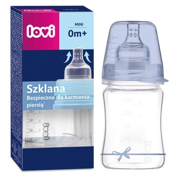 LOVI BUTELKA ANTYKOLKOWA SZKLANA 150ml SMOCZEK 0m+