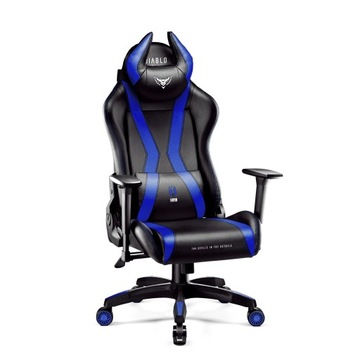 Fotel gamingowy z ekoskóry Diablo X-Horn 2.0 Normal Size czarno-niebieski