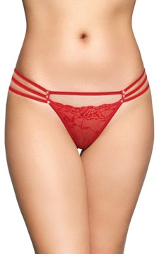 Piękne Czerwone Zdobione Stringi SoftLine 2493 S/M