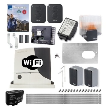 Zestaw NICE ROBUS 1000 RB1000 do 1000 kg + 2 PILOTY + LAMPA + LISTWA + WIFI