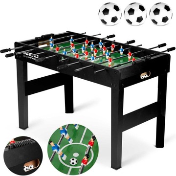 STÓŁ DO GRY W PIŁKARZYKI NEOSPORT 118X61X79 CM CIEMNY CZARNY WYTRZYMAŁY