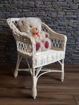 WICKER CHAIR, детский стул, помпоны экрю