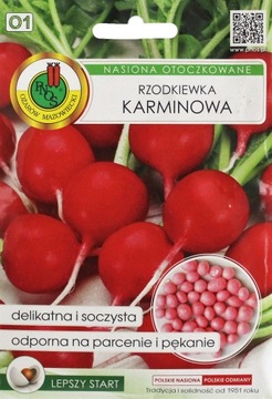 Rzodkiewka Karminowa nasiona otoczkowane 200nasion