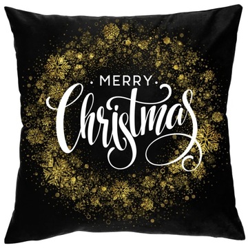 ŚWIĄTECZNA POSZEWKA NA PODUSZKĘ 3D 47 VELVET BLACK