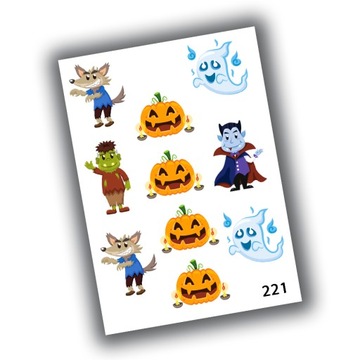 NAKLEJKI HALLOWEEN DLA DZIECI 7,5X10,5 N221