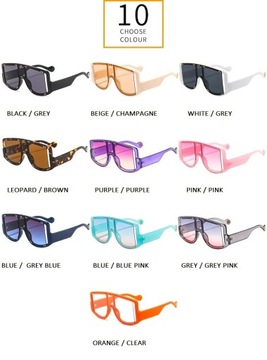 Солнцезащитные очки с заклепками в полурамке Y2K, женские солнцезащитные очки большого размера, мужская мода