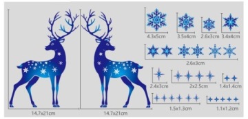 РОЖДЕСТВЕНСКИЕ НАКЛЕЙКИ НА ОКНА БЕЛОСНЕЖКИ Олени ЗВЕЗДЫ РОЖДЕСТВЕНСКИЙ ПОДАРОК