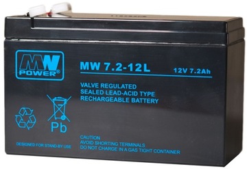 AKUMULATOR ŻELOWY 7,2Ah BEZOBSŁUGOWY MWL 12V 7,2Ah - MW 7,2-12L (T2)