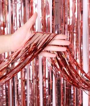 KURTYNA PARTY ROSE GOLD zasłona 100x200 cm