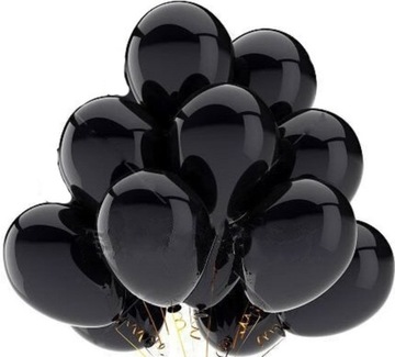 Balony Eco 26cm metalizowane, czarne / 10 sztuk Pd