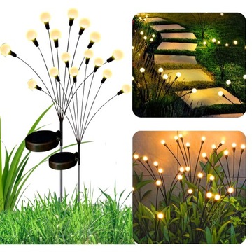Lampa SOLARNA OGRODOWA 2 szt / 2x 8 szt / 16 x LED Kulka Kulki WODOODPORNE
