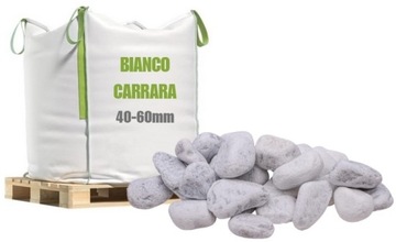 Otoczak BIANCO CARRARA 40-60 mm kamień ogród kruszywo BIG BAG 1200kg 1,2t