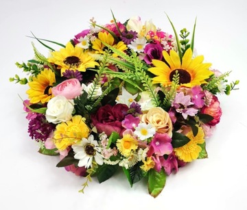 Весенний венок ПОДСОЛНУШКИ на дверь, цветы, 40 см.